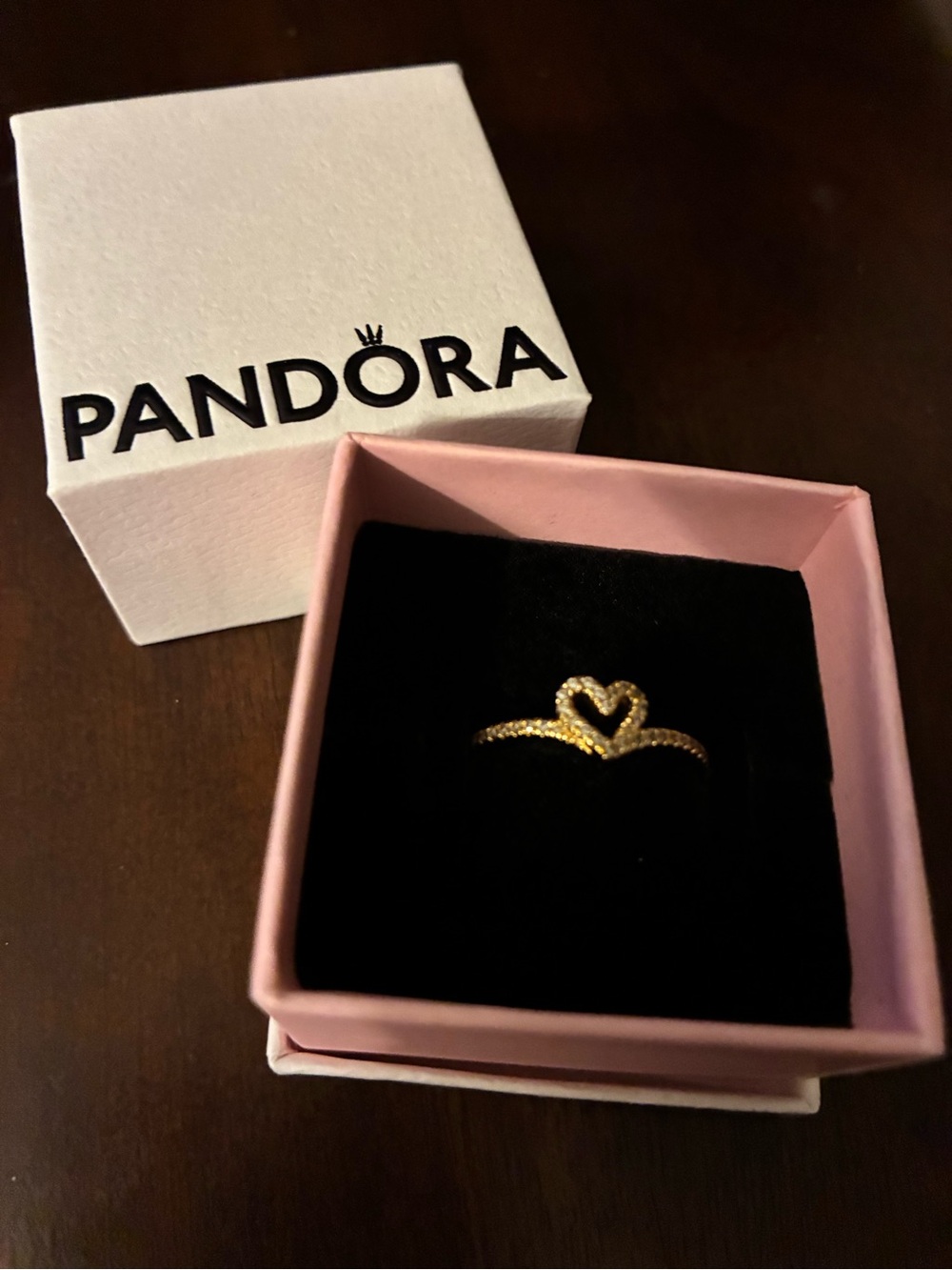 Pandora Gold Sparkling Heart Ring